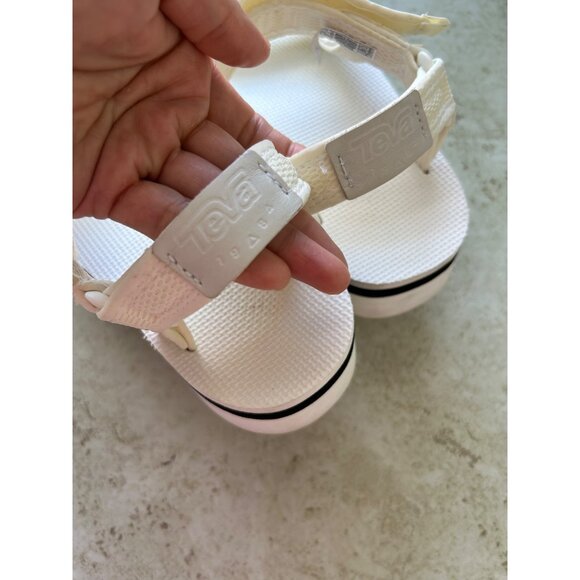 Teva Womens Sz 8 Platform Sandals Ivory White Adjustable Straps - Picture 5 of 9